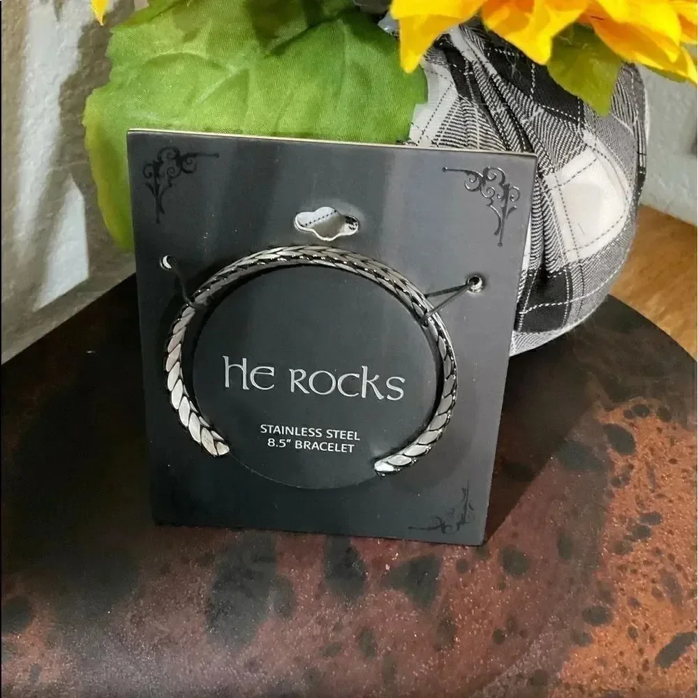 NWT Men’s He Rocks Stainless Steel 8.5” Bracelet